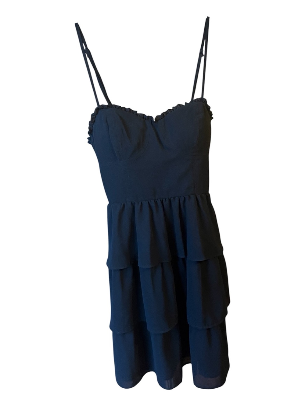 American Eagle Outfitters Black Ruffle Tiered Mini Dress